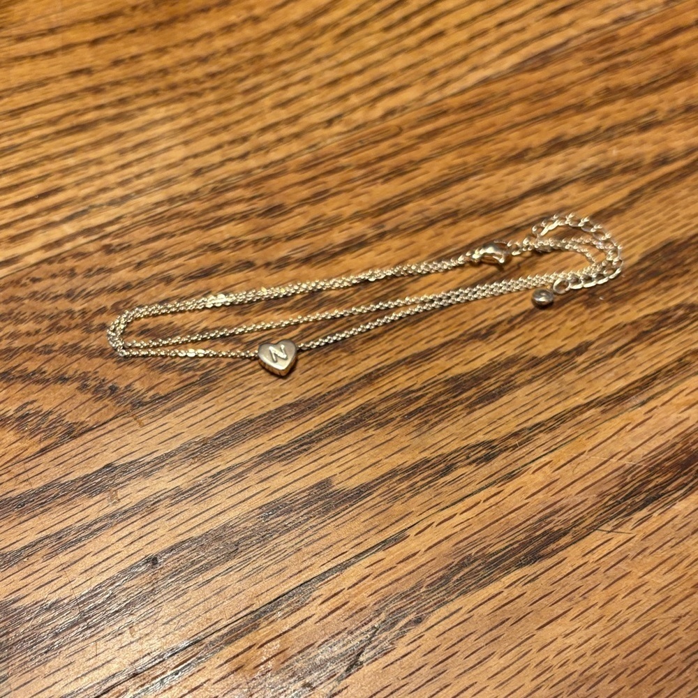 N Gold Initial Anklet